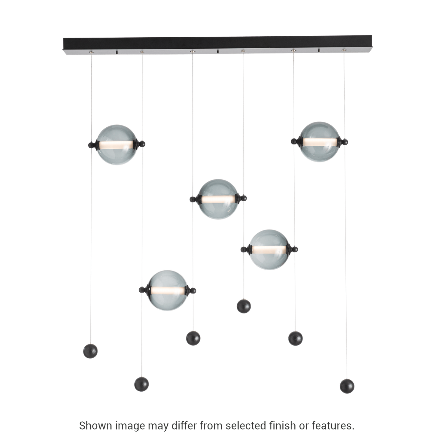 Abacus 5-Light LED Pendant - White - Opal Glass by Hubbardton Forge