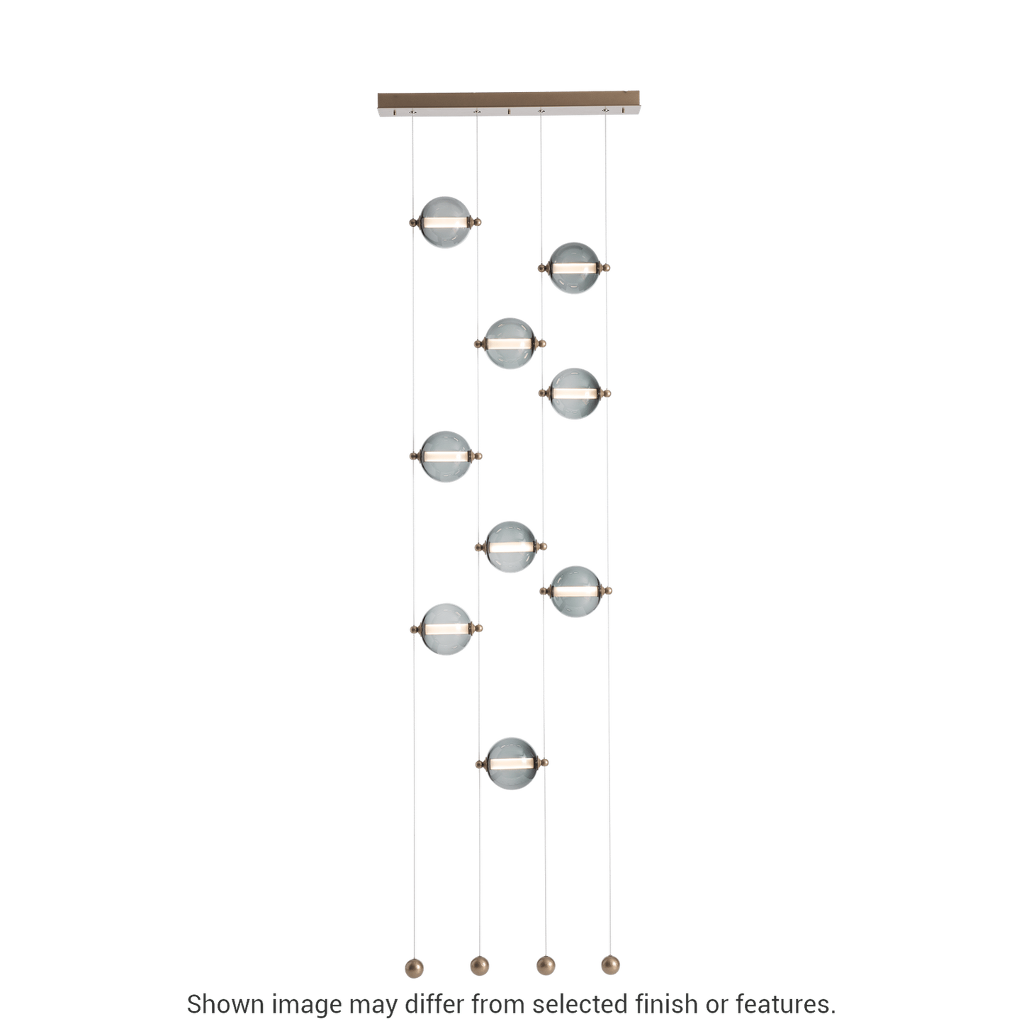 Abacus 9-Light Ceiling To Floor LED Pendant - White - Opal Glass by Hubbardton Forge