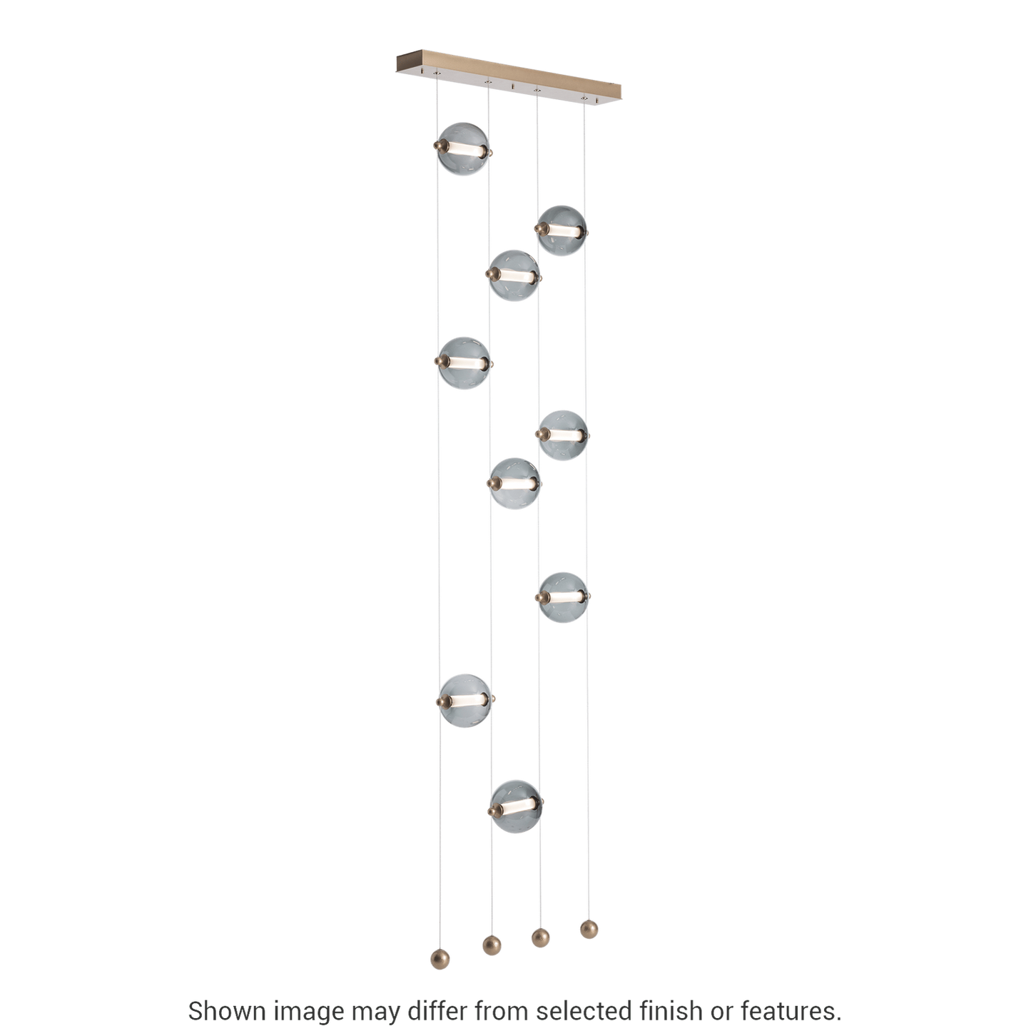 Abacus 9-Light Ceiling To Floor LED Pendant - White - Opal Glass by Hubbardton Forge