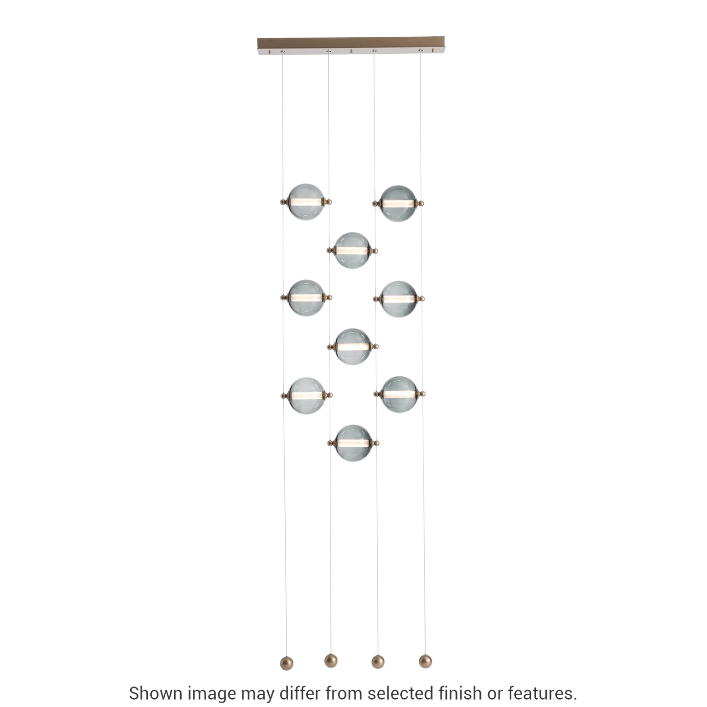 Abacus 9-Light Ceiling To Floor LED Pendant - White - Opal Glass by Hubbardton Forge