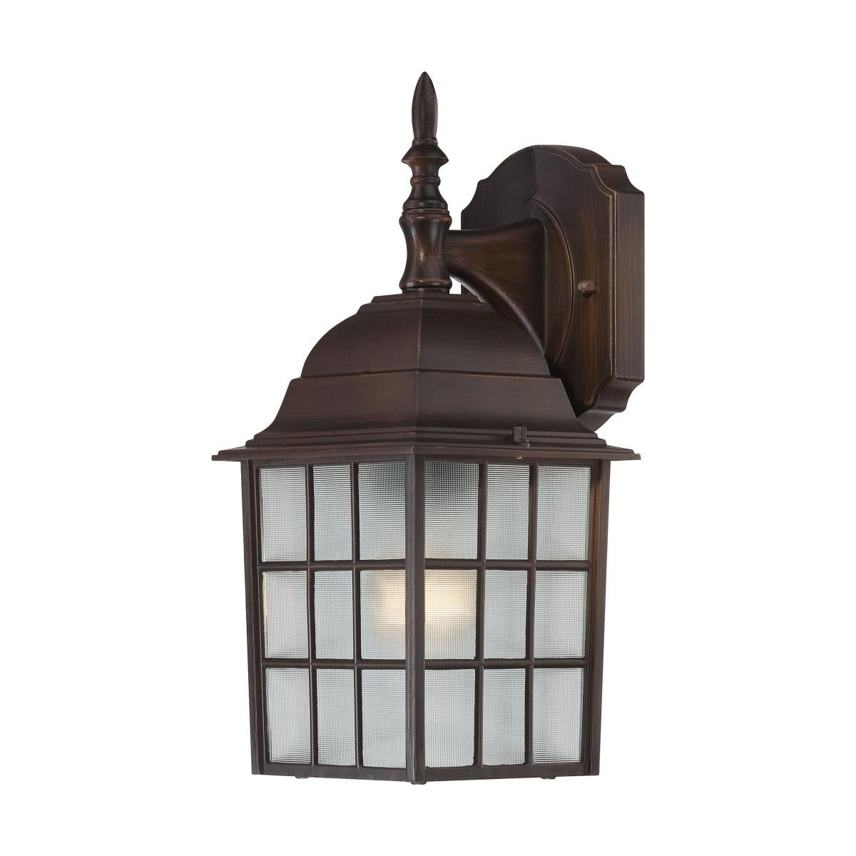 Adams - 1 Light - 14" Outdoor Wall with Frosted Glass - Color retail packaging - Satco 60-3481