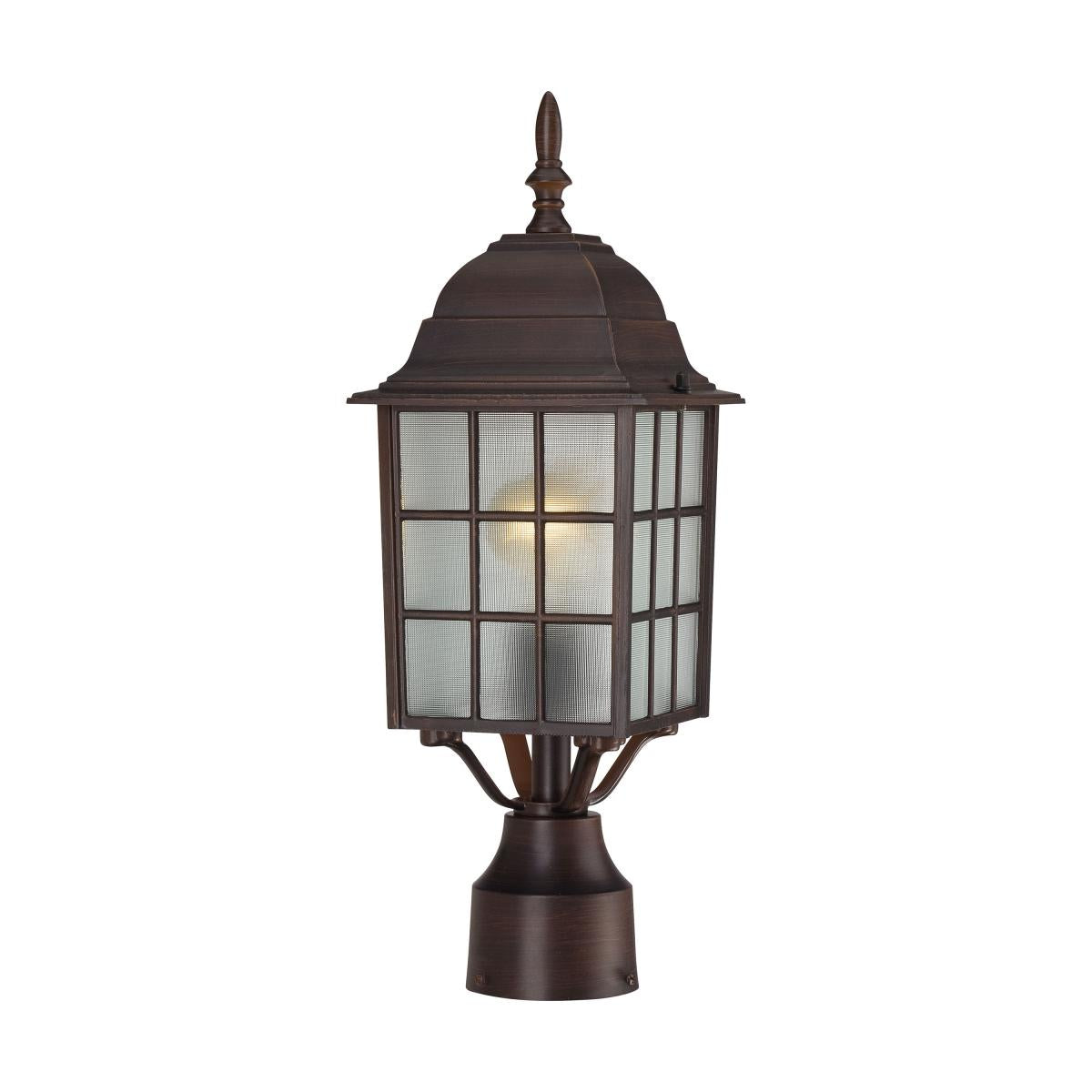 Adams - 1 Light - 17" Outdoor Post with Frosted Glass - Color retail packaging - Satco 60-3483