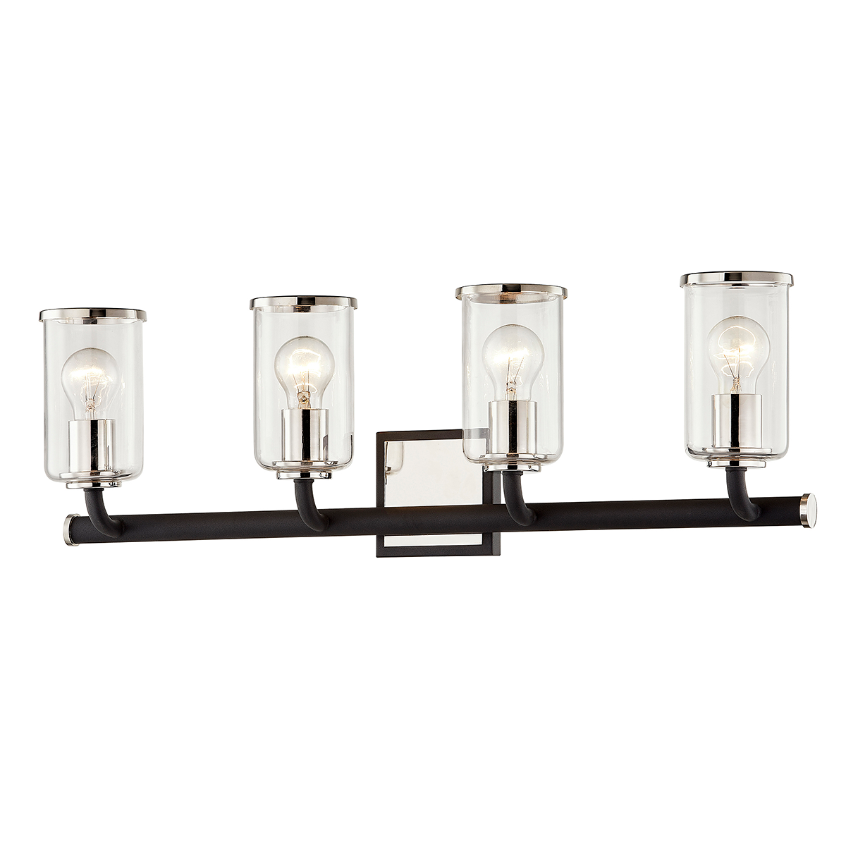 Aeon Vanity Light - 4-Light - Textured Black & Polish Nickel - Troy Lighting B7684-TBK/PN