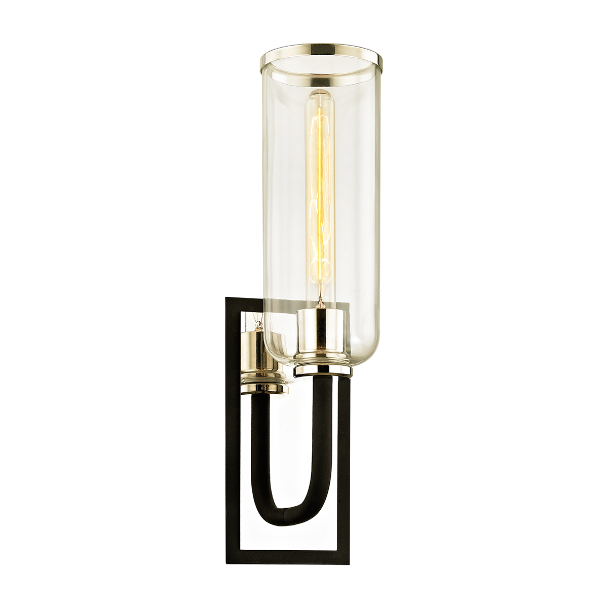 Aeon Wall Sconce - 1-Light - Textured Black & Polish Nickel - Troy Lighting B6271-TBK/PN