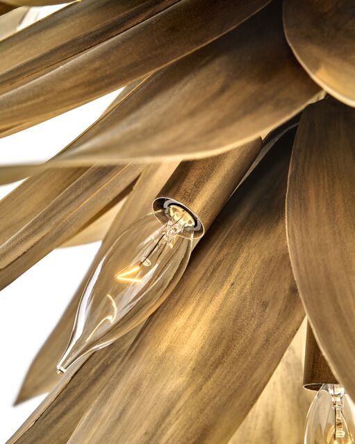 Agave Medium Single Tier Chandelier - Seven Light - Burnished Gold by Fredrick Ramond