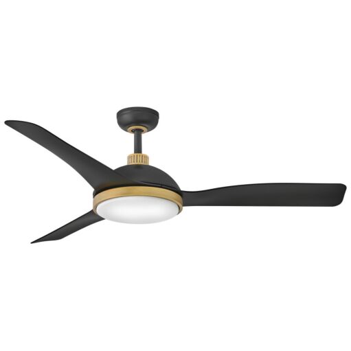 Alba 56" LED Smart Fan - Matte Black with Heritage Brass Accents by Hinkley Lighting