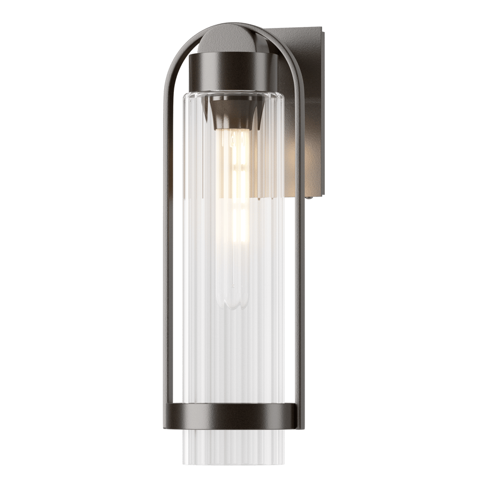 Alcove Medium Outdoor Sconce - Oil Rubbed Bronze - Clear Glass by Hubbardton Forge