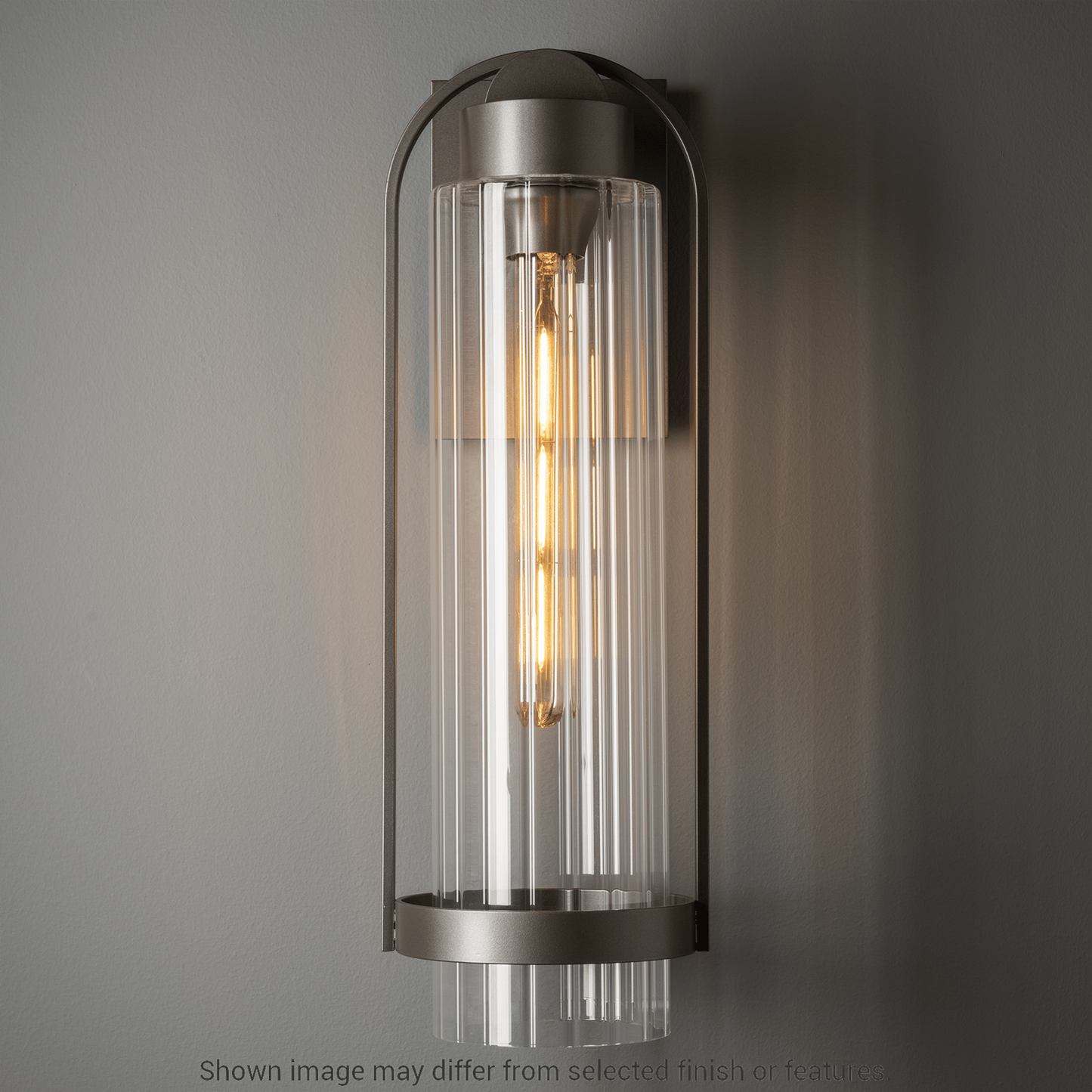 Alcove Medium Outdoor Sconce - White - Clear Glass by Hubbardton Forge