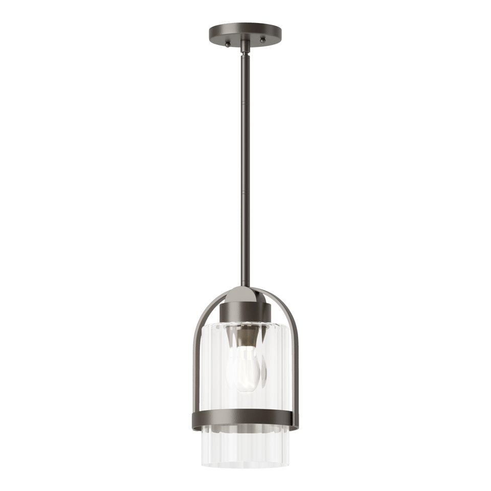 Alcove Outdoor Pendant - Coastal Dark Smoke - Clear Glass by Hubbardton Forge