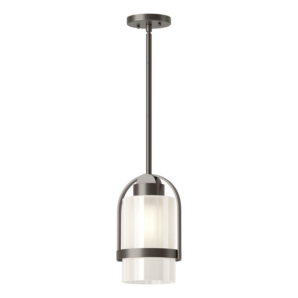 Alcove Outdoor Pendant - Coastal Dark Smoke - Frosted Glass by Hubbardton Forge