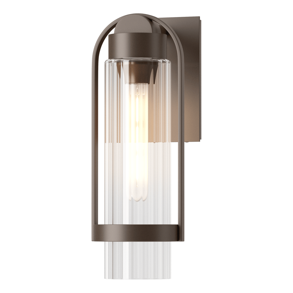 Alcove Small Outdoor Sconce - Coastal Bronze - Clear Glass by Hubbardton Forge