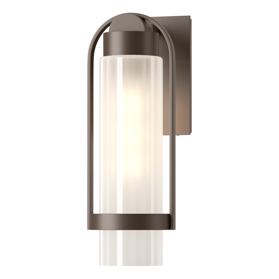 Alcove Small Outdoor Sconce - Coastal Bronze - Frosted Glass by Hubbardton Forge