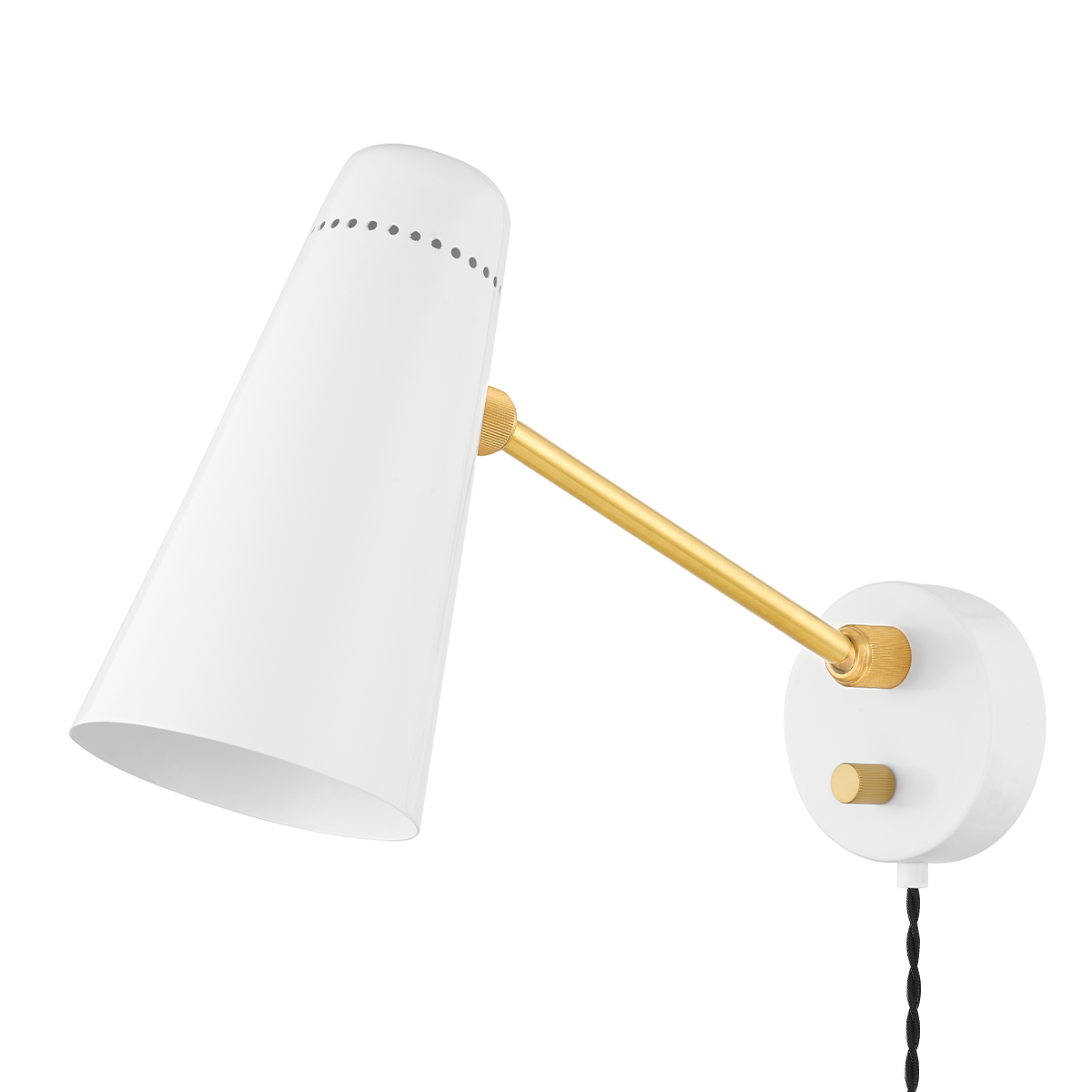 Alex Plug-In Sconce - Aged Brass - Mitzi HL598201-AGB/SWH
