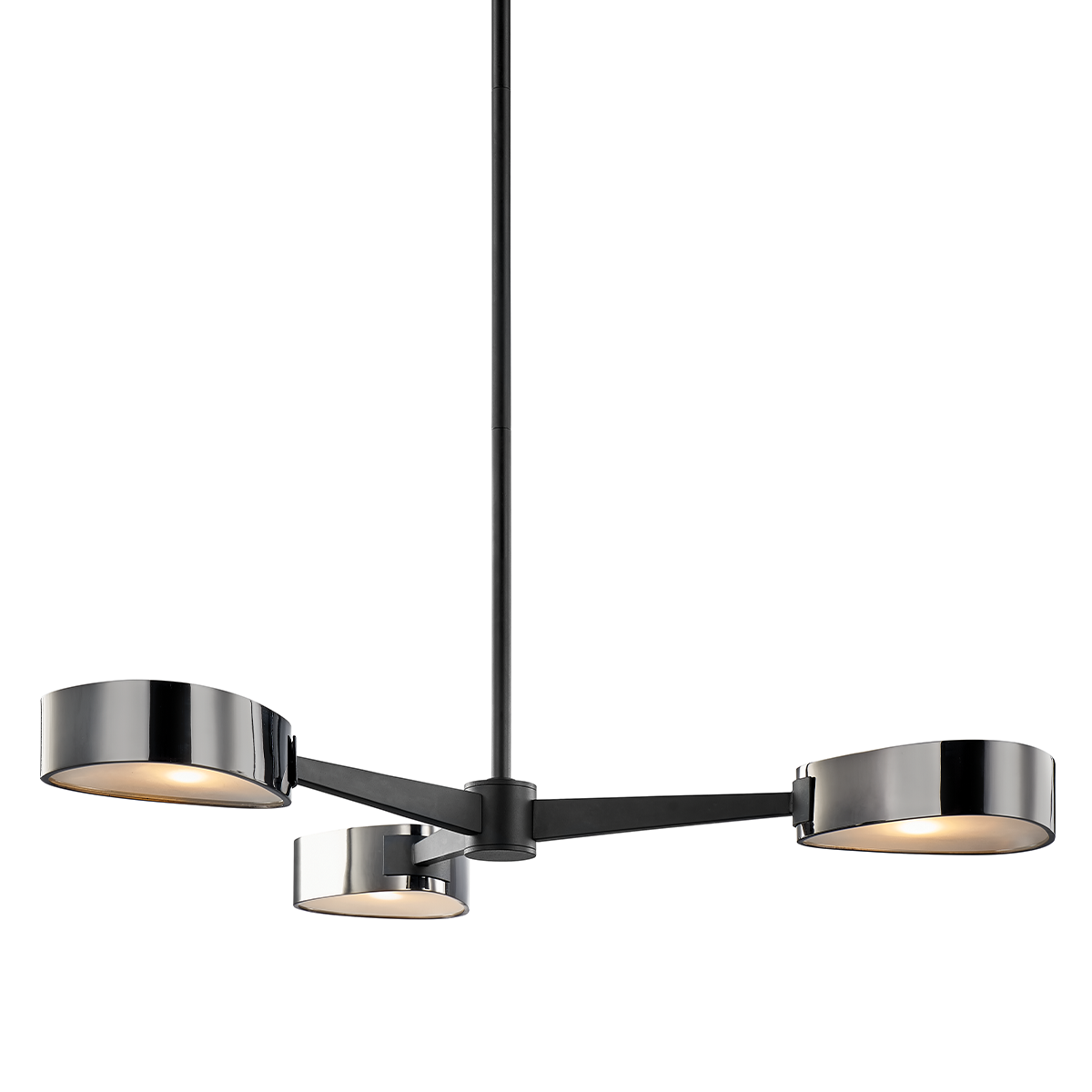 Allisio Chandelier - 3-Light - Textured Black/Black Chrome - Troy Lighting F7333-TBK/BCR