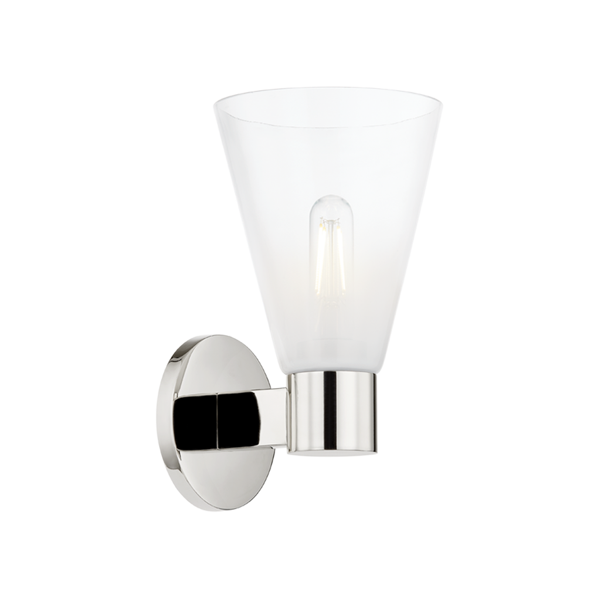 Alma Wall Sconce - 1-Light - Polished Nickel - Mitzi H838101-PN