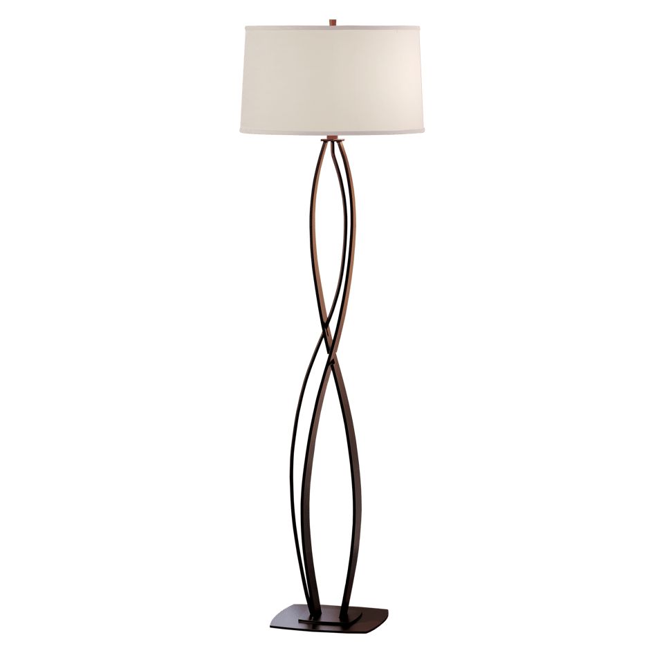 Almost Infinity Floor Lamp - Black - Natural Anna Shade by Hubbardton Forge