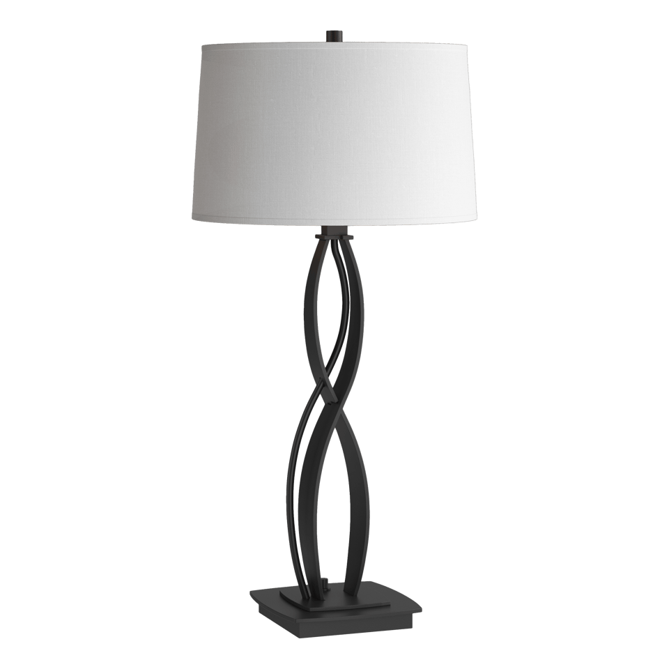 Almost Infinity Table Lamp - Black - Natural Anna Shade by Hubbardton Forge