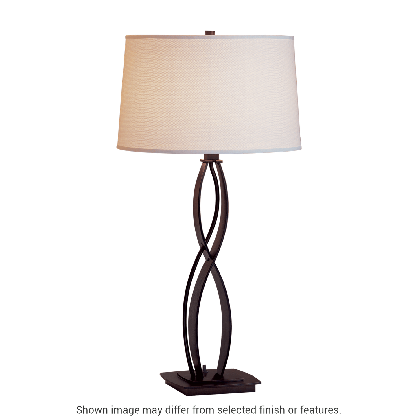 Almost Infinity Table Lamp - White - Natural Anna Shade by Hubbardton Forge