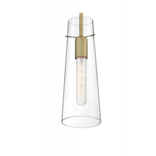 Alondra - 1 Light Mini Pendant with Clear Glass - Vintage Brass Finish - Satco 60-6860