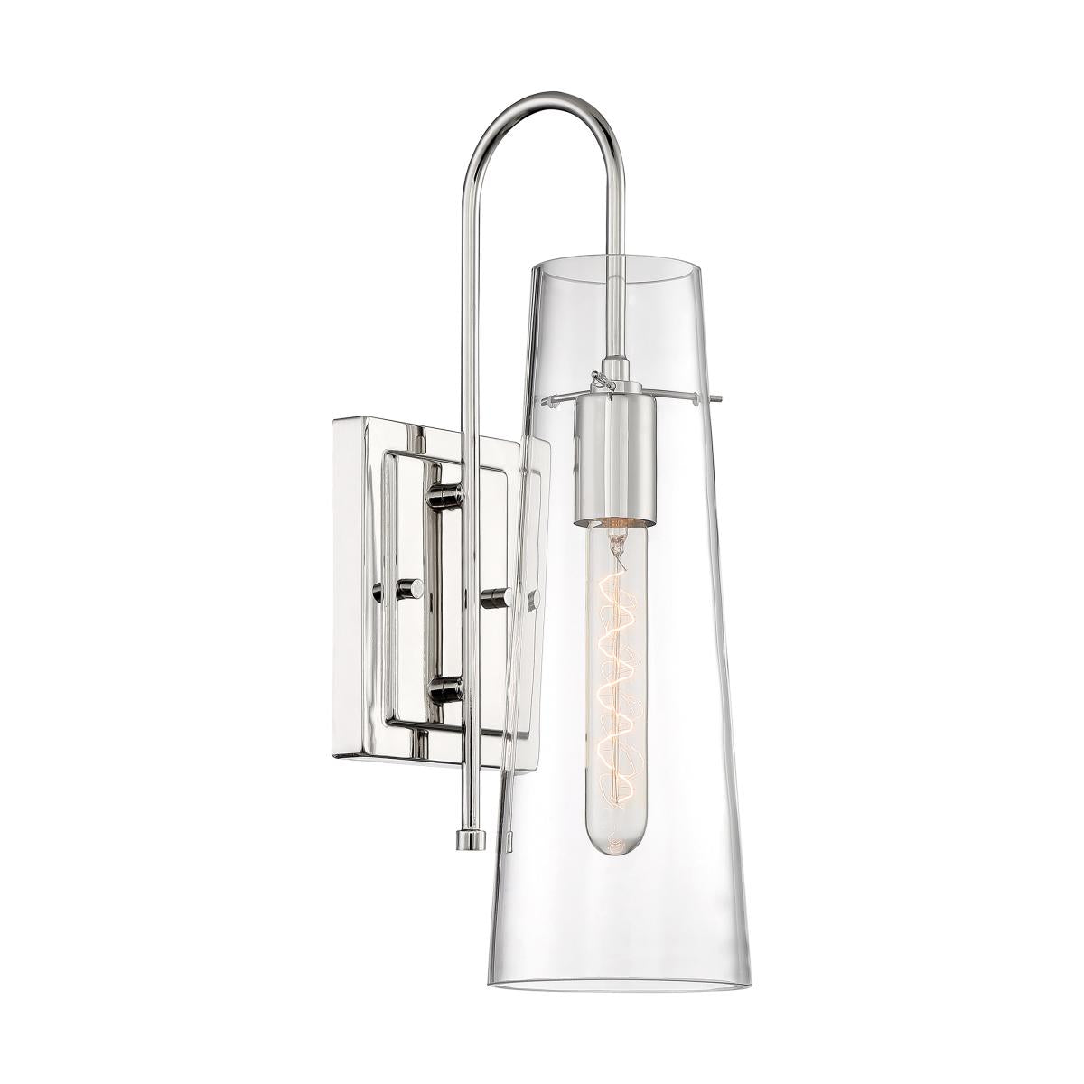 Alondra - 1 Light Sconce with Clear Glass - Polished Nickel Finish - Satco 60-6869