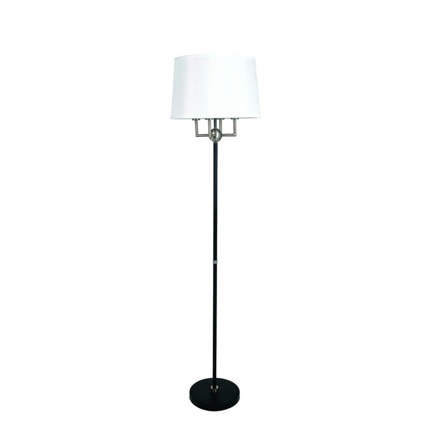 Alpine Floor Lamp - A700-BLK/SN - Black/Satin Nickel by House of Troy