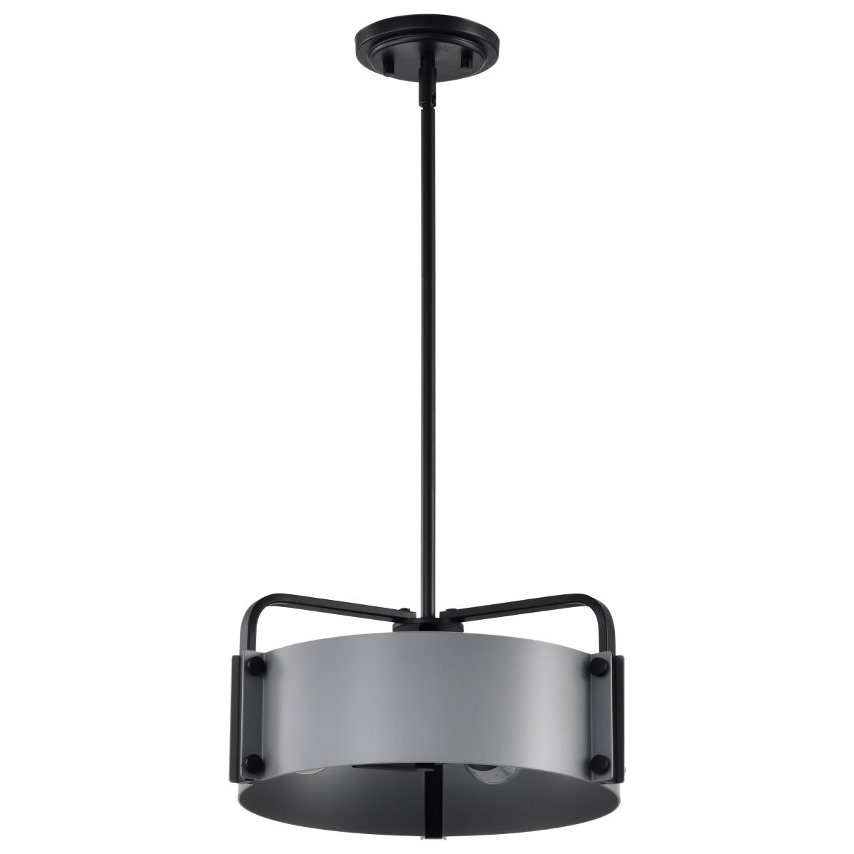 Altos 3 Light Small Pendant - Gray and Matte Black Finish - Satco 60-7852