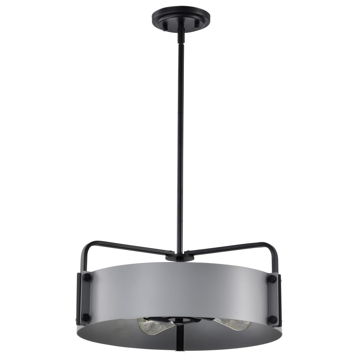 Altos 4 Light Medium Pendant - Gray and Matte Black Finish - Satco 60-7853