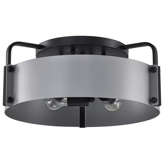 Altos 4 Light Semi Flush - 18 Inches - Gray and Matte Black Finish - Satco 60-7851
