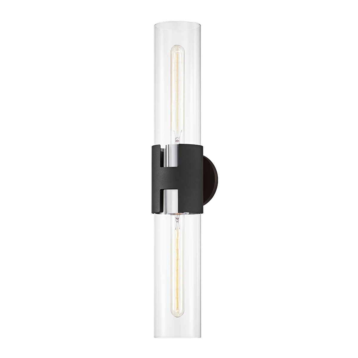 Amado Wall Sconce - 2-Light - Polished Nickel/Textured Black - Troy Lighting B3232-PN/TBK