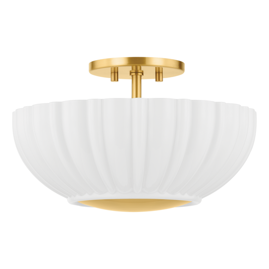 Anne Flush Mount - 2-Light - Aged Brass - Mitzi H966502-AGB