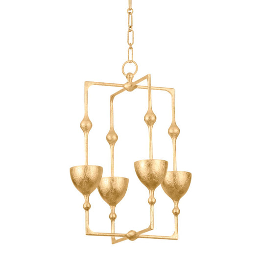 Antalya Small LED Lantern - Vintage Gold Leaf by Corbett Lighting