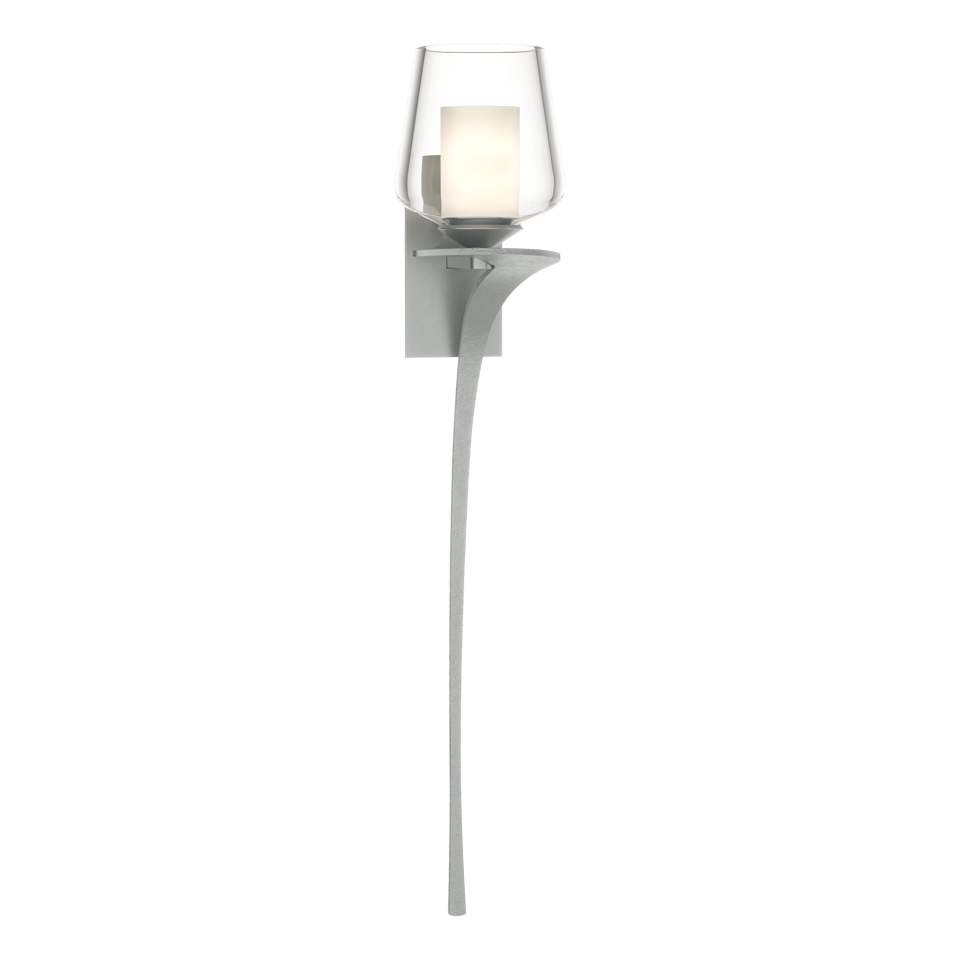 Antasia Double Glass 1-Light Sconce - Vintage Platinum - Right-Facing by Hubbardton Forge