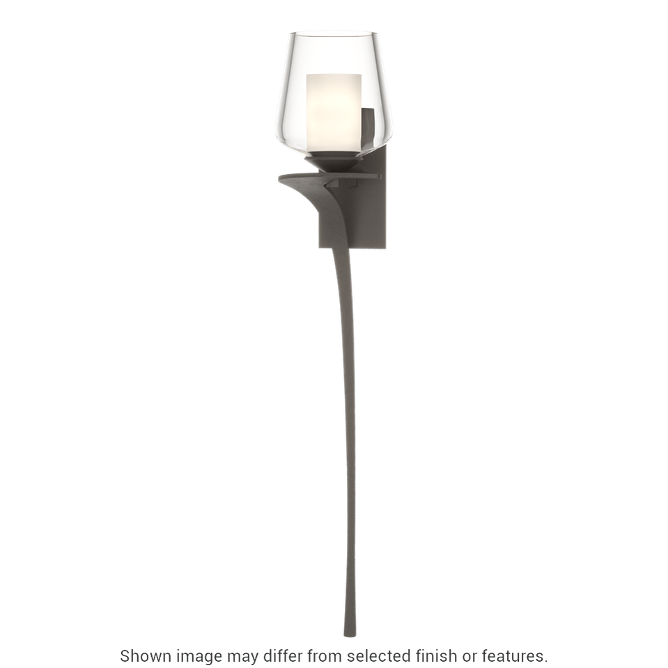 Antasia Double Glass 1-Light Sconce - White - Left-Facing by Hubbardton Forge