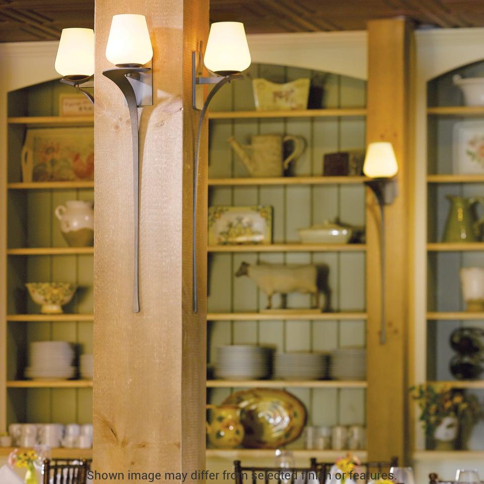 Antasia Single Glass 1-Light Sconce - White - Left-Facing by Hubbardton Forge