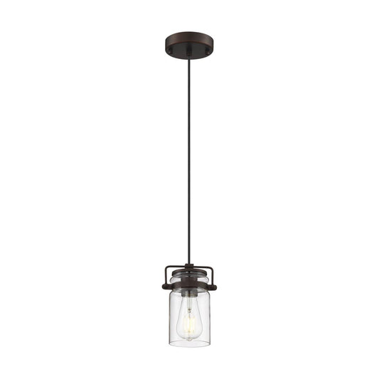 Antebellum - 1 Light Mini Pendant - with Clear Glass -Mahogany Bronze Finish - Satco 60-6731