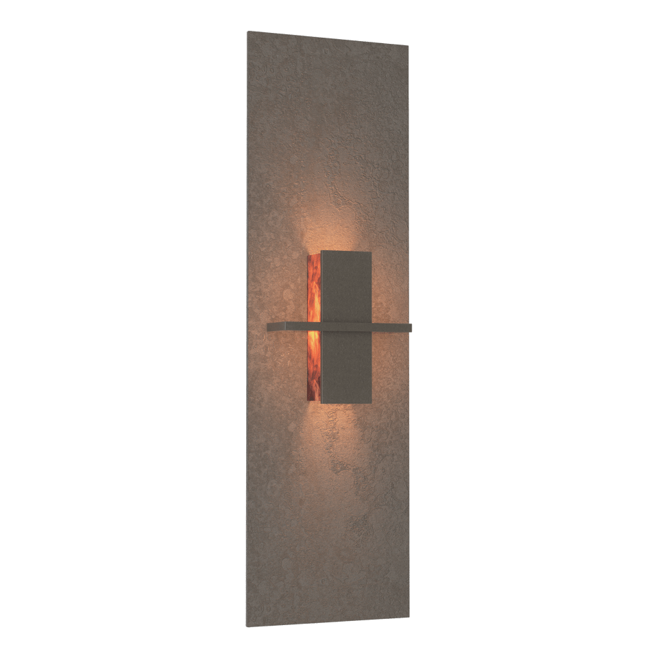 Aperture Vertical Sconce - Dark Smoke - Topaz Glass by Hubbardton Forge
