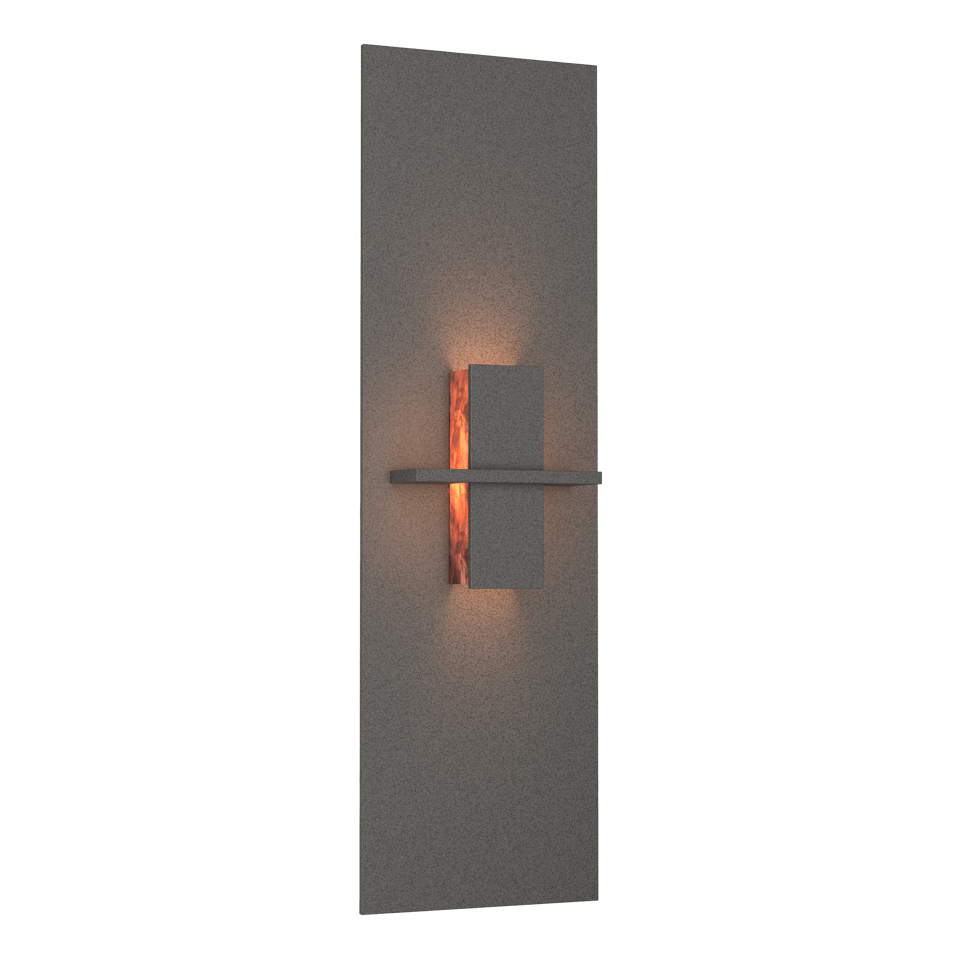 Aperture Vertical Sconce - Natural Iron - Topaz Glass by Hubbardton Forge