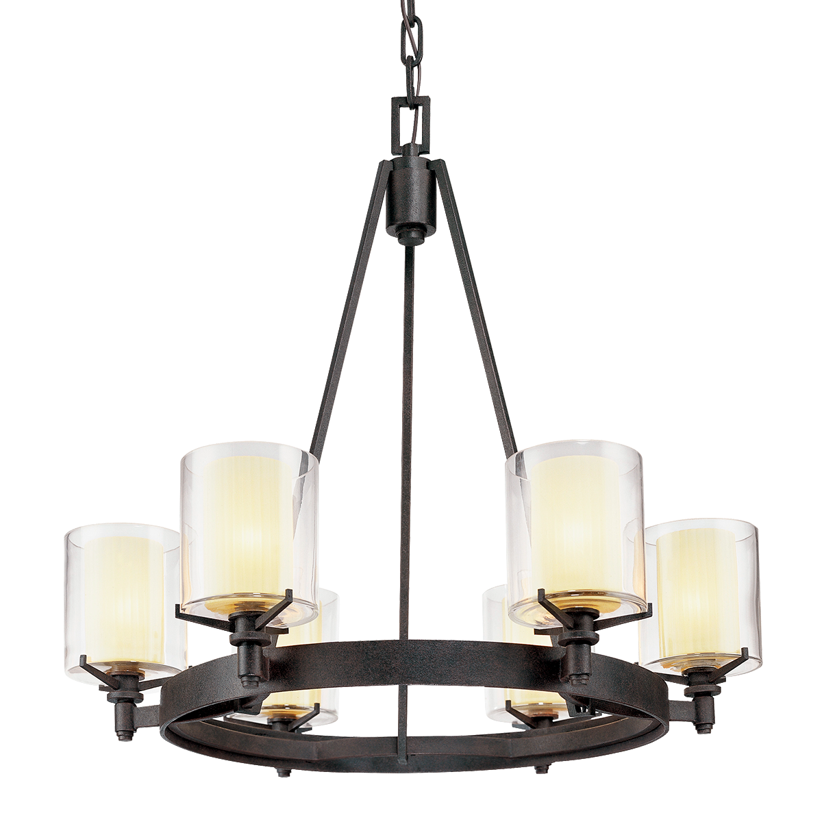 Arcadia Chandelier - 6-Light - Textured Iron - Troy Lighting F1716-TRN