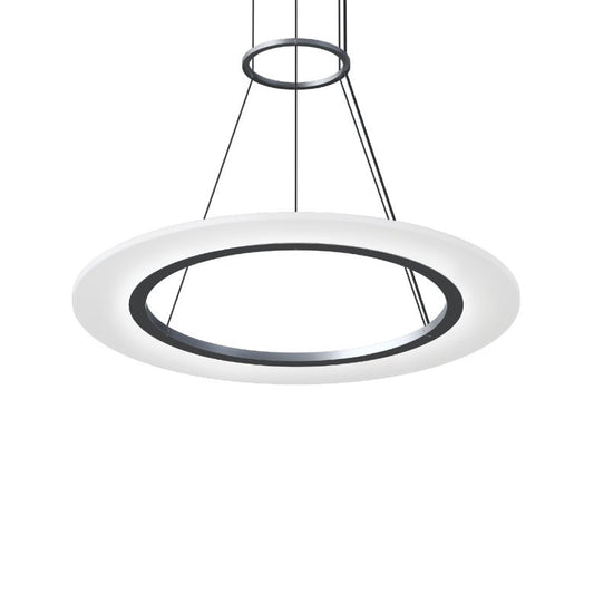 Arctic Rings 24" Single LED Ring Pendant - Bright Satin Aluminum by SONNEMAN