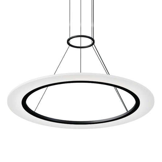 Arctic Rings 30" Single LED Ring Pendant - Bright Satin Aluminum by SONNEMAN