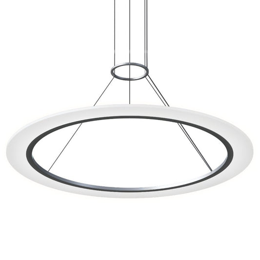 Arctic Rings 36" Single LED Ring Pendant - Bright Satin Aluminum by SONNEMAN