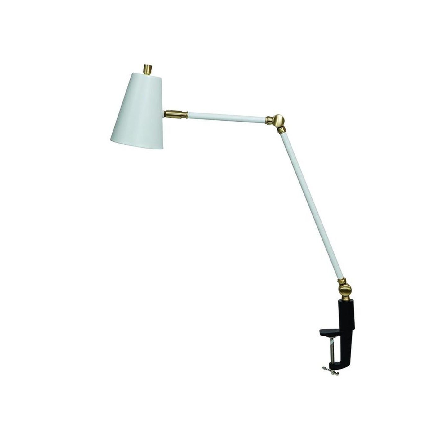 Aria Task Lamp - AR403-WT/SB - White/Satin Brass by House of Troy