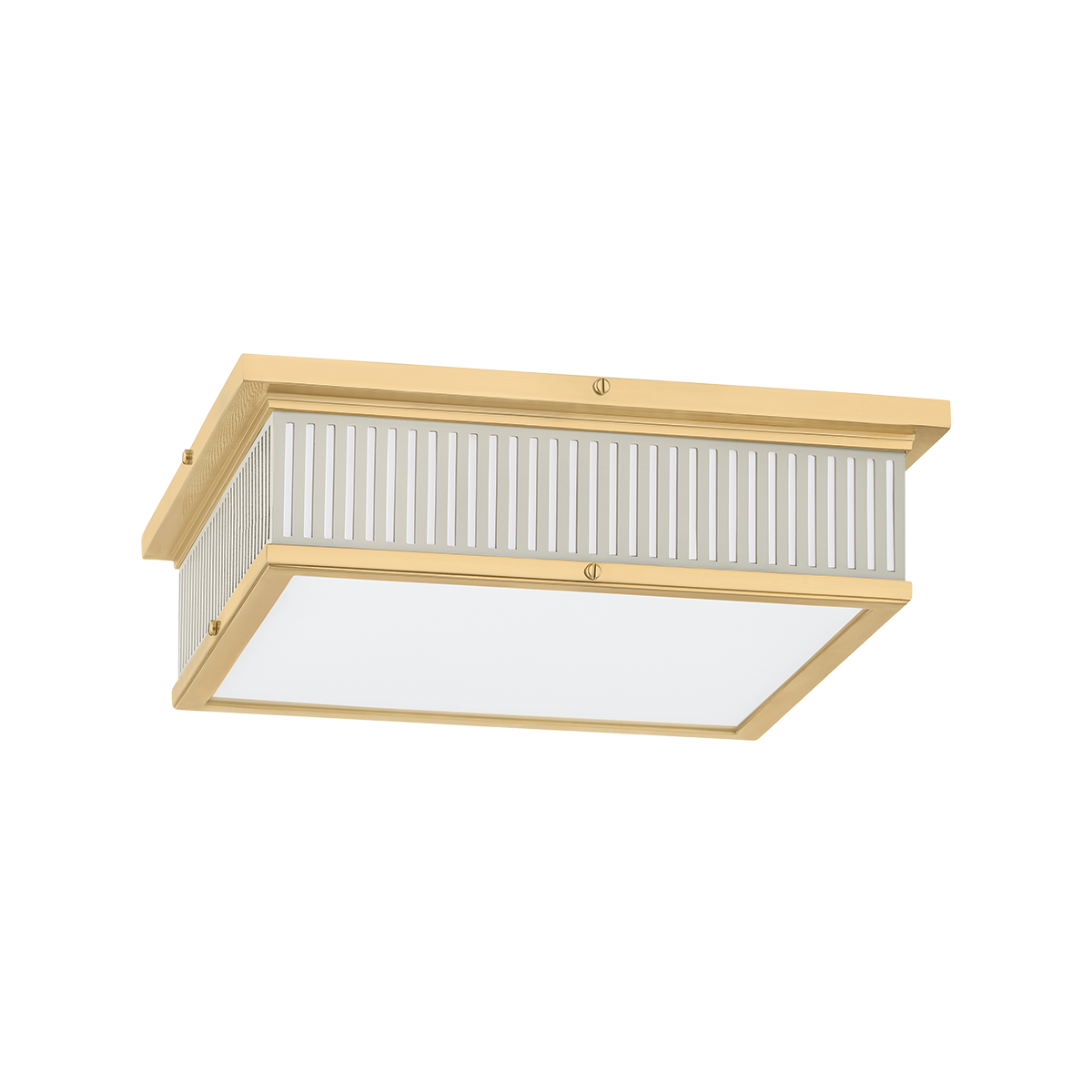 Ashdown Large Flush Mount - Aged Brass/Off-White by Hudson Valley Lighting