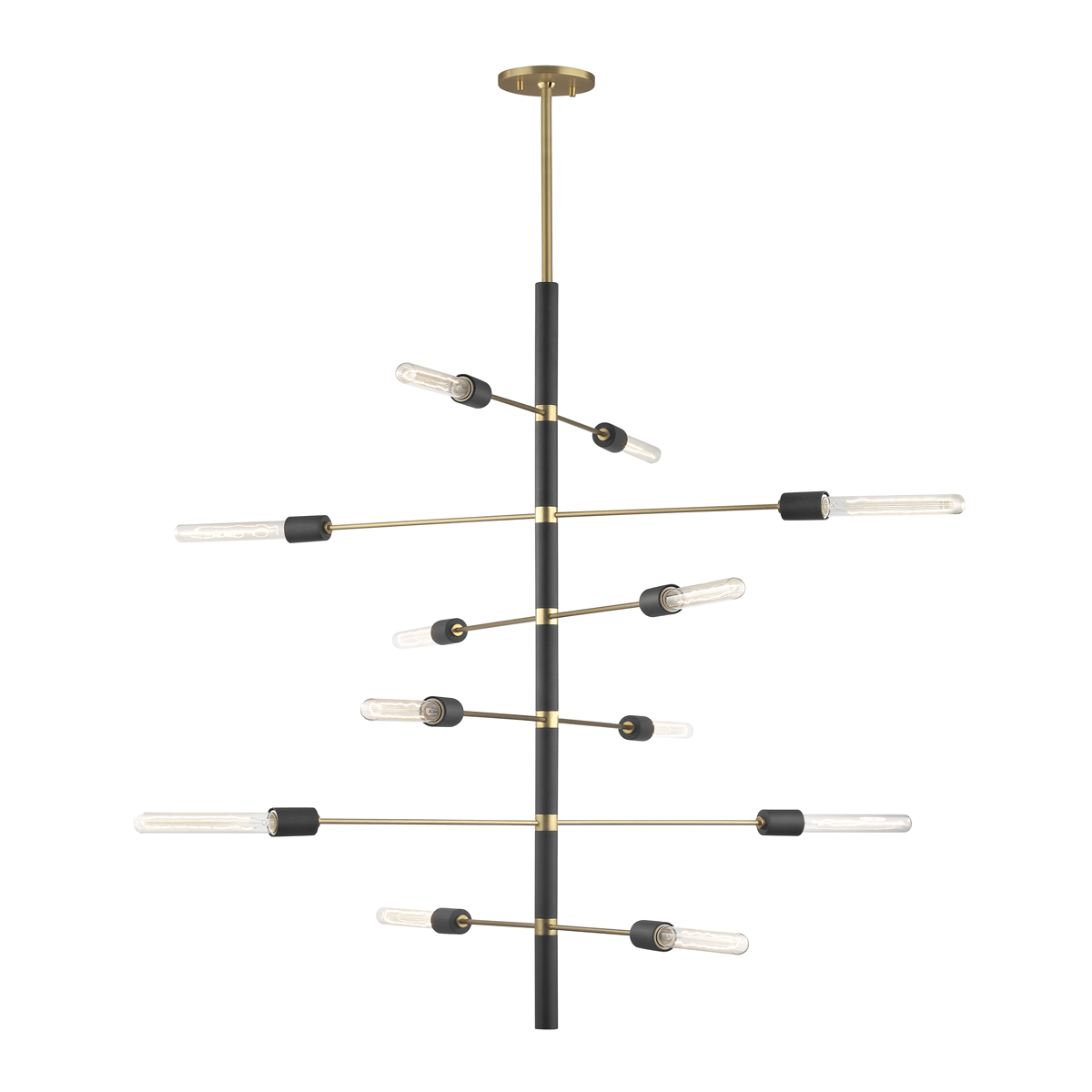 Astrid Chandelier - 12-Light - Aged Brass/Black - Mitzi H178812-AGB/BK