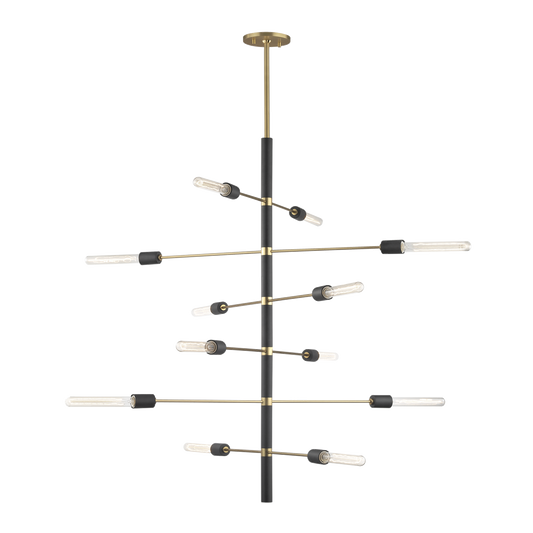 Astrid Chandelier - 12-Light - Aged Brass/Black - Mitzi H178812-AGB/BK