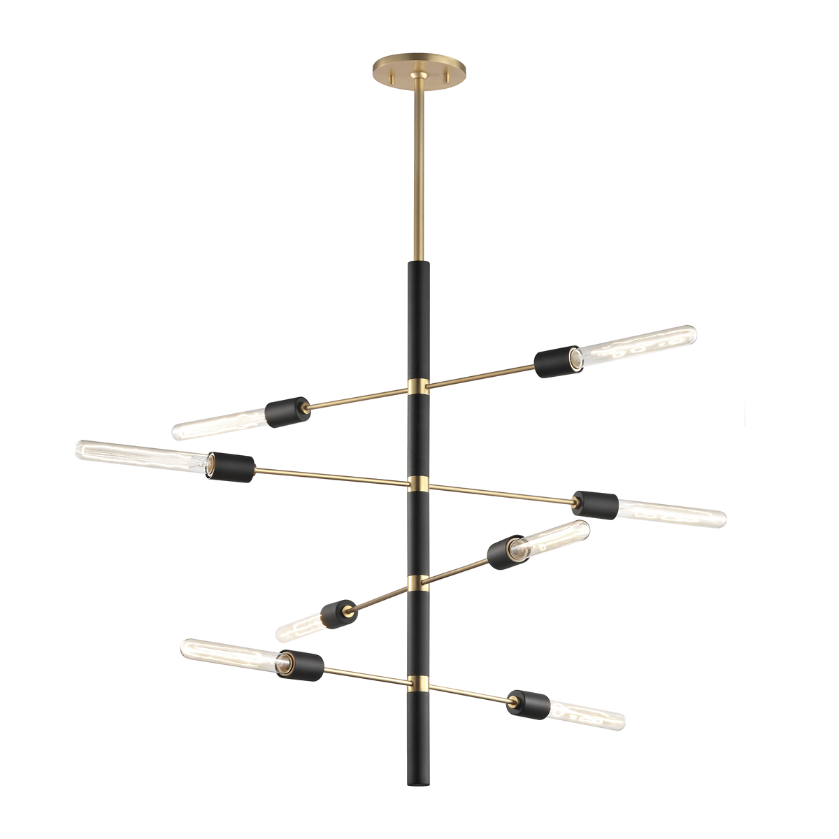 Astrid Chandelier - 8-Light - Aged Brass/Black - Mitzi H178808-AGB/BK