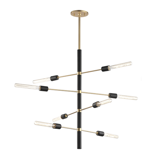 Astrid Chandelier - 8-Light - Aged Brass/Black - Mitzi H178808-AGB/BK