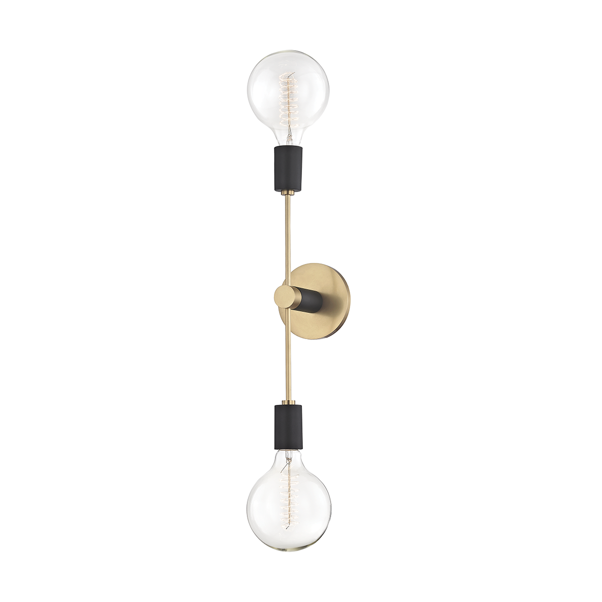 Astrid Wall Sconce - 2-Light - Aged Brass/Black - Mitzi H178102-AGB/BK