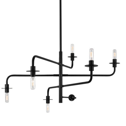 Atelier 6-Light Chandelier - Satin Black by SONNEMAN