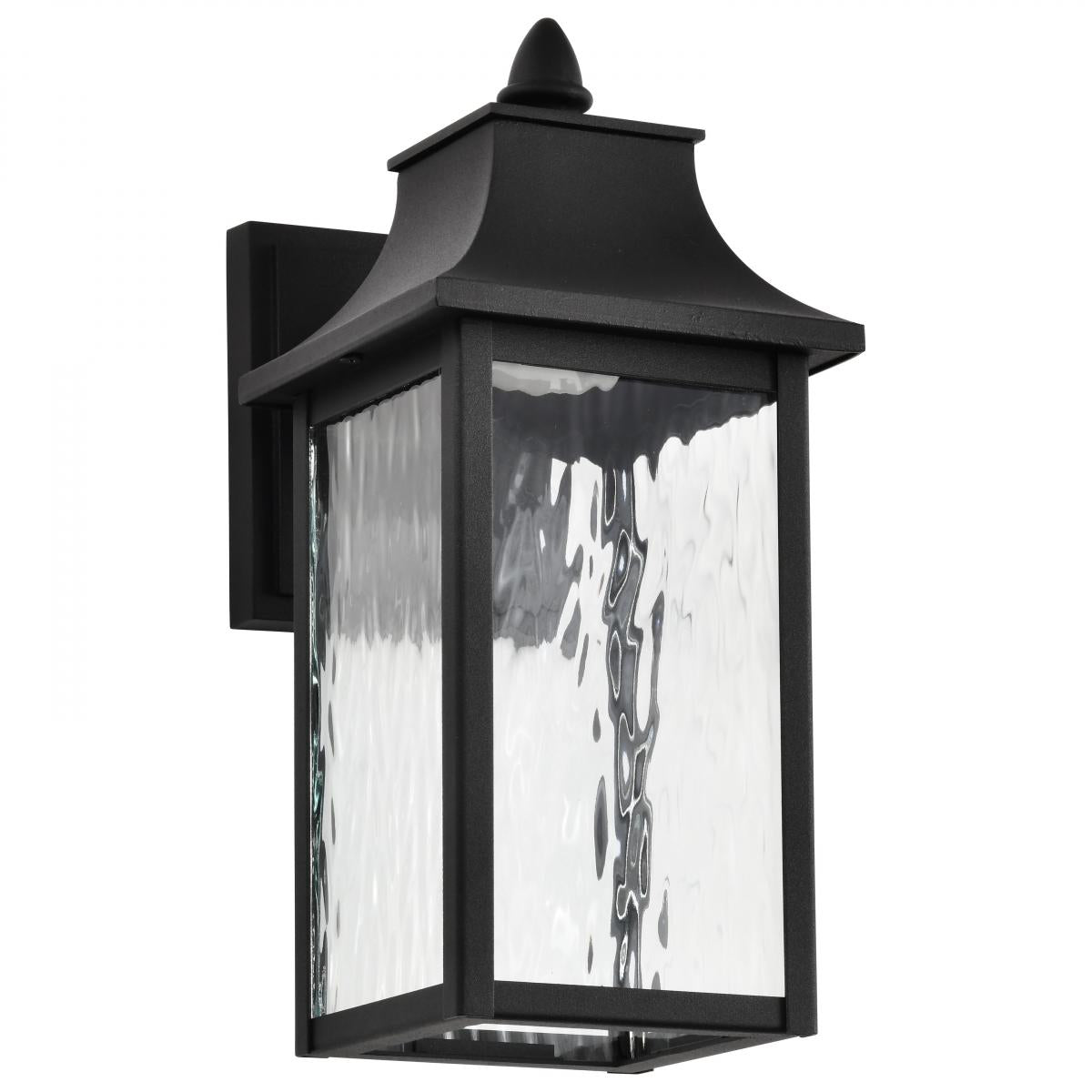 Austen Collection - 1 Light Outdoor Small Wall Fixture - LED - SMART - Starfish RGBTW - CCT Selectable - Matte Black - Clear Water Glass - Satco 62-5997